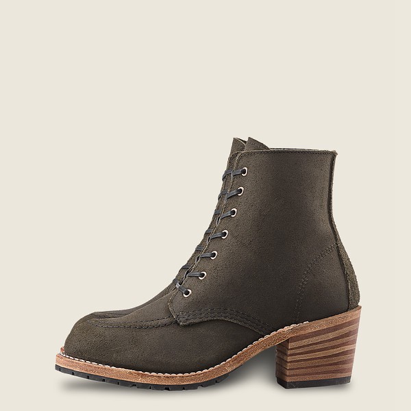 Red Wing Womens Heritage Boots - Clara - Heeled Acampo Leather - Dark Grey - UKG841052